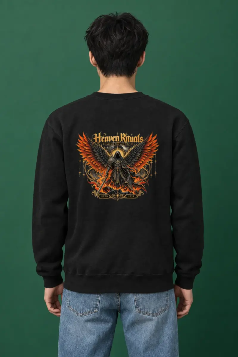 "Winged Sword Warrior" Heavy Blend Unisex Crewneck Sweatshirt | Gildan 18000