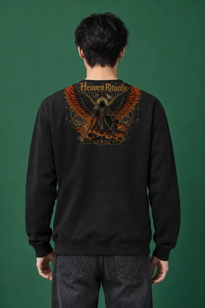 "Winged Sword Warrior" Heavy Blend Unisex Crewneck Sweatshirt
