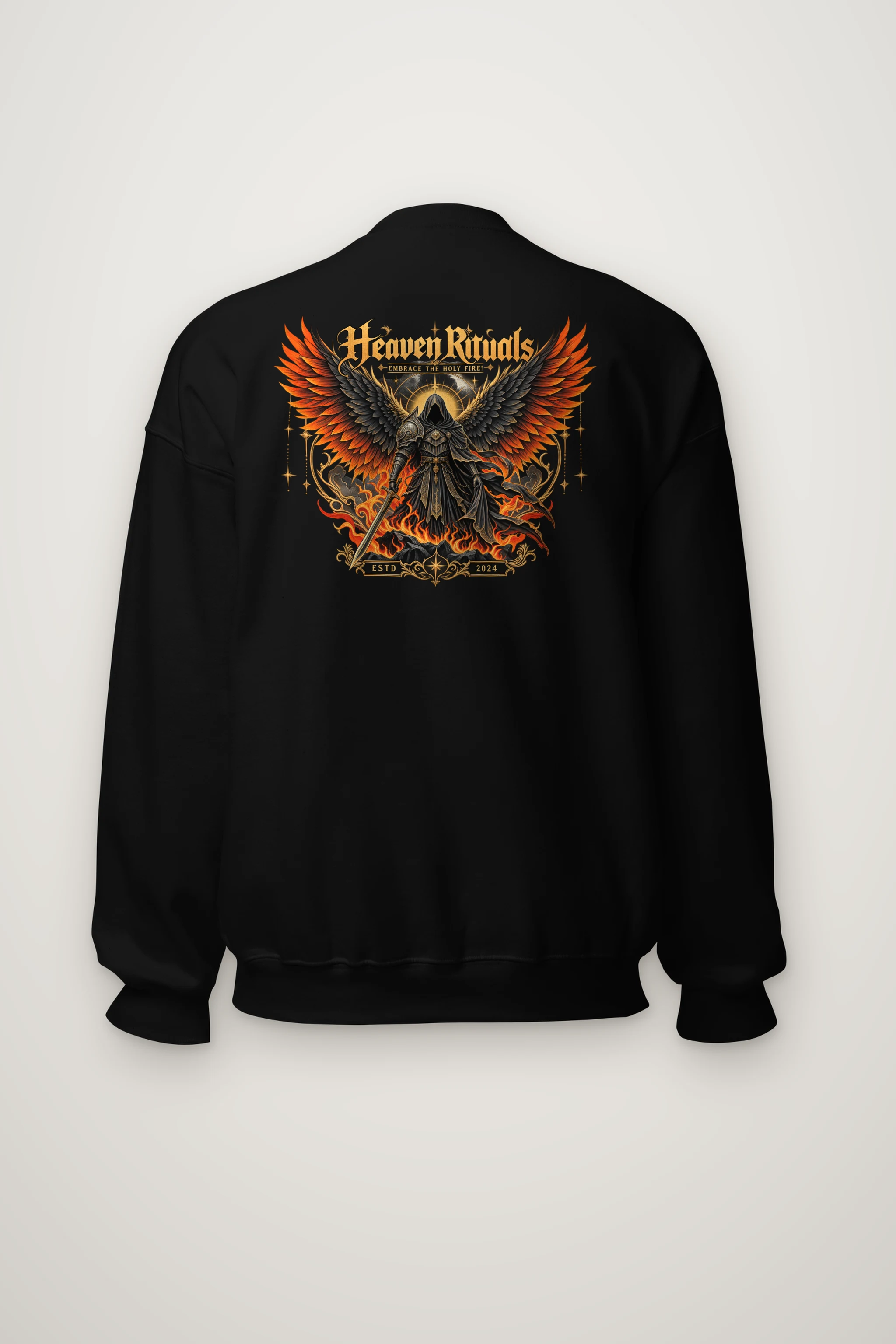 "Winged Sword Warrior" Heavy Blend Unisex Crewneck Sweatshirt