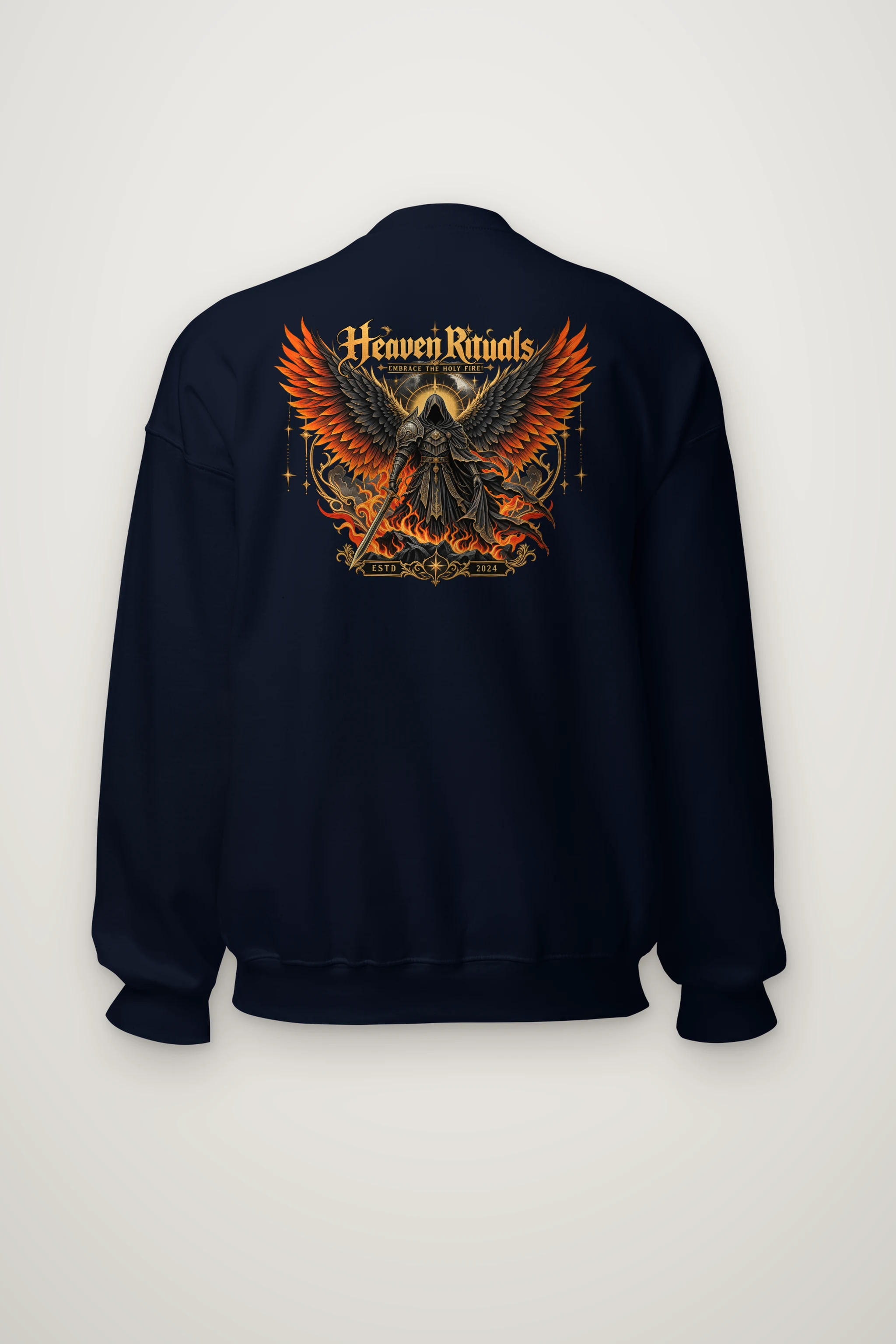 "Winged Sword Warrior" Heavy Blend Unisex Crewneck Sweatshirt