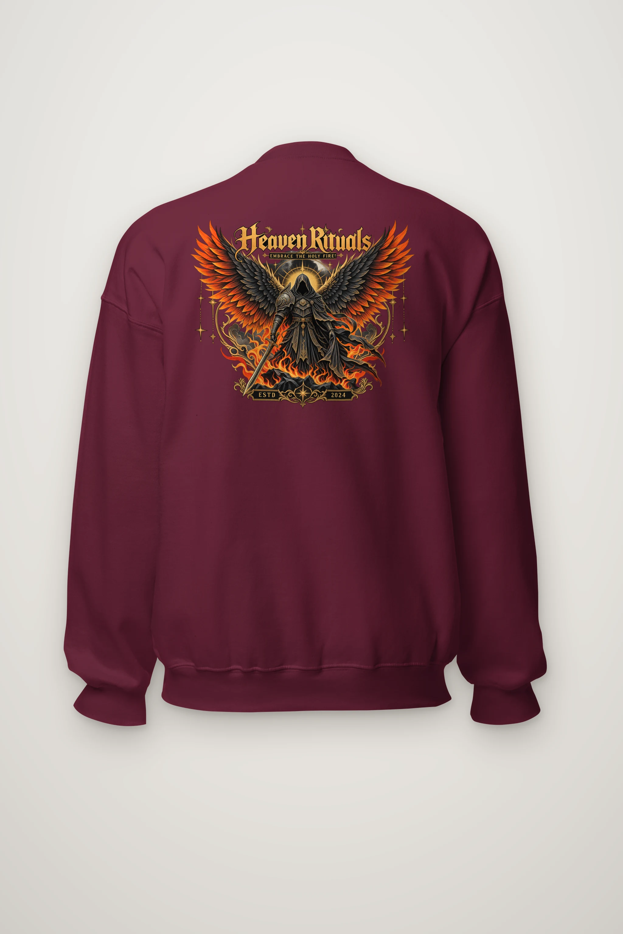 "Winged Sword Warrior" Heavy Blend Unisex Crewneck Sweatshirt
