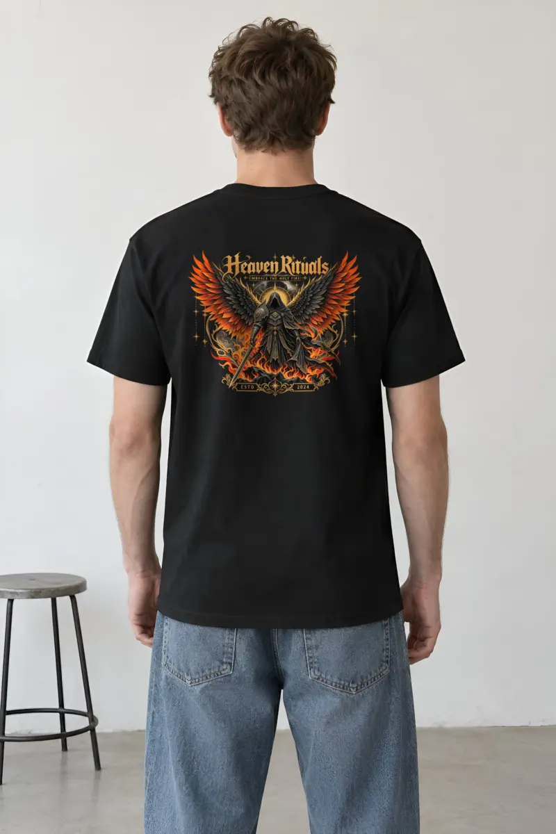 "Winged Sword Warrior" Heavyweight Unisex Crewneck T-shirt