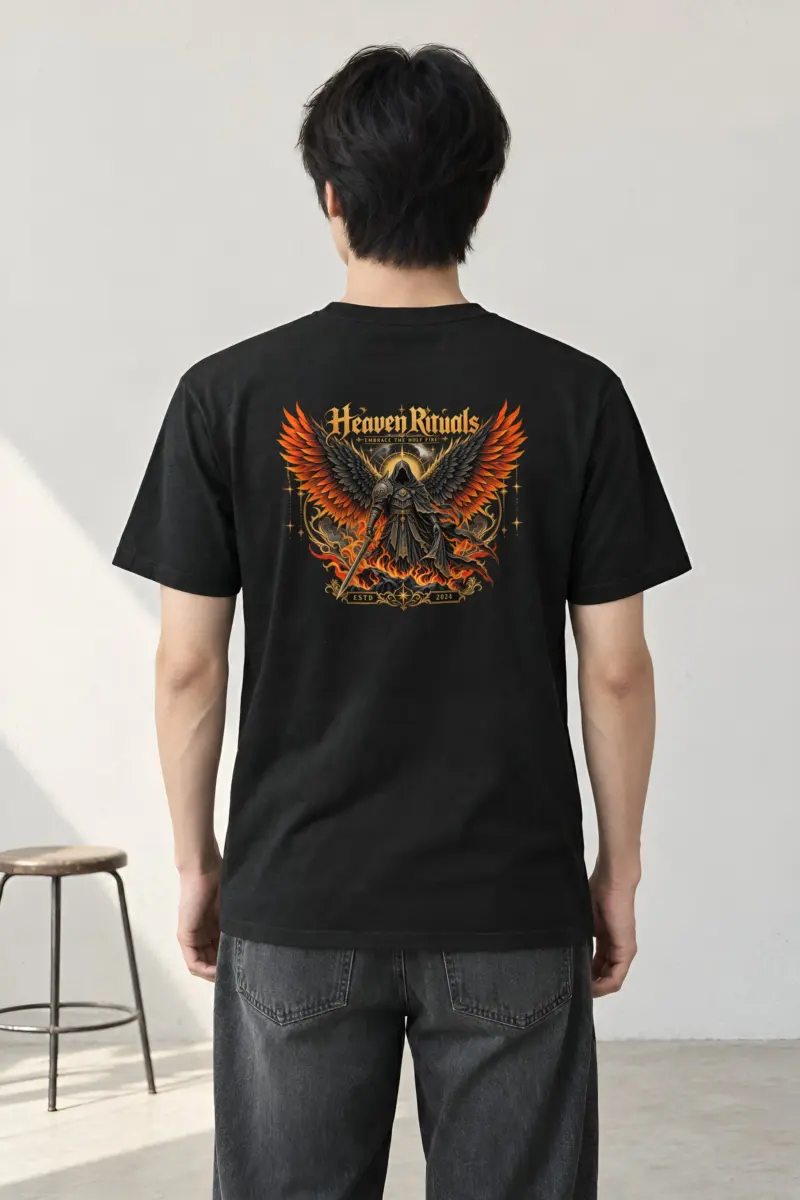 "Winged Sword Warrior" Heavyweight Unisex Crewneck T-shirt