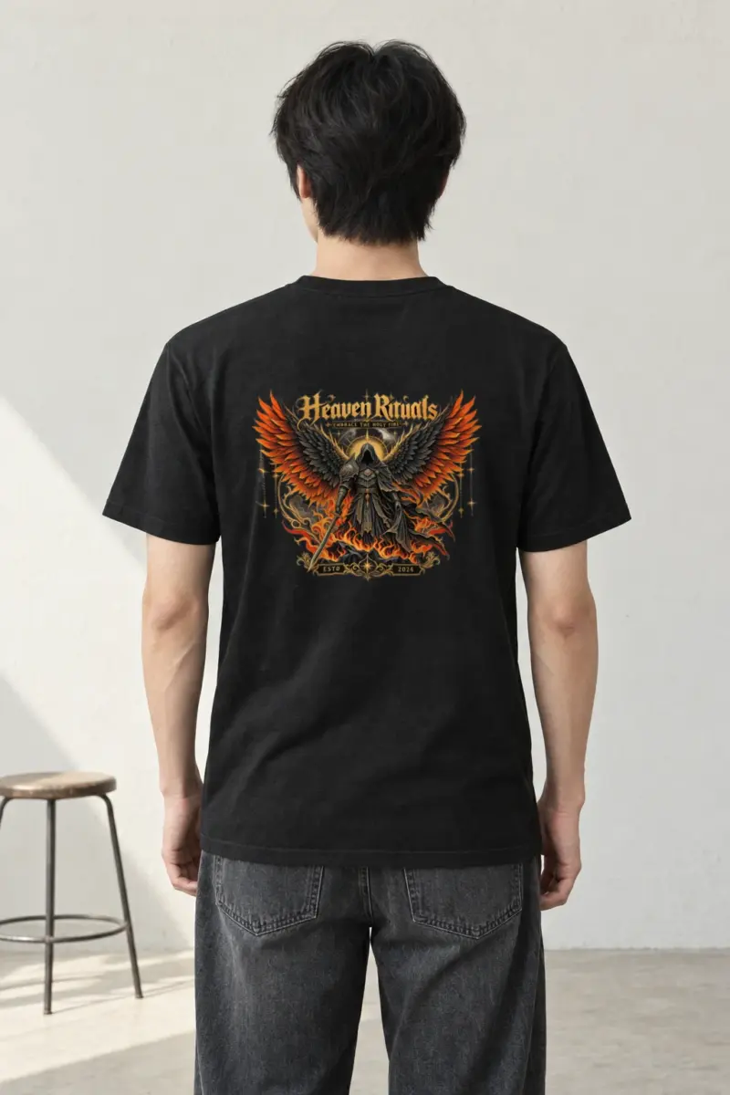 "Winged Sword Warrior" Heavyweight Unisex Crewneck T-shirt