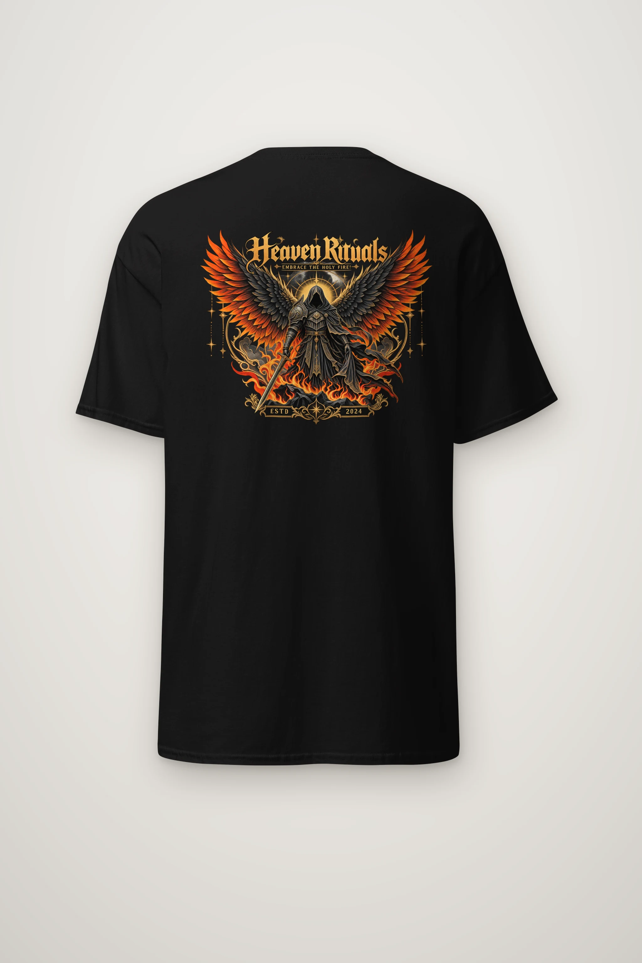 "Winged Sword Warrior" Heavyweight Unisex Crewneck T-shirt