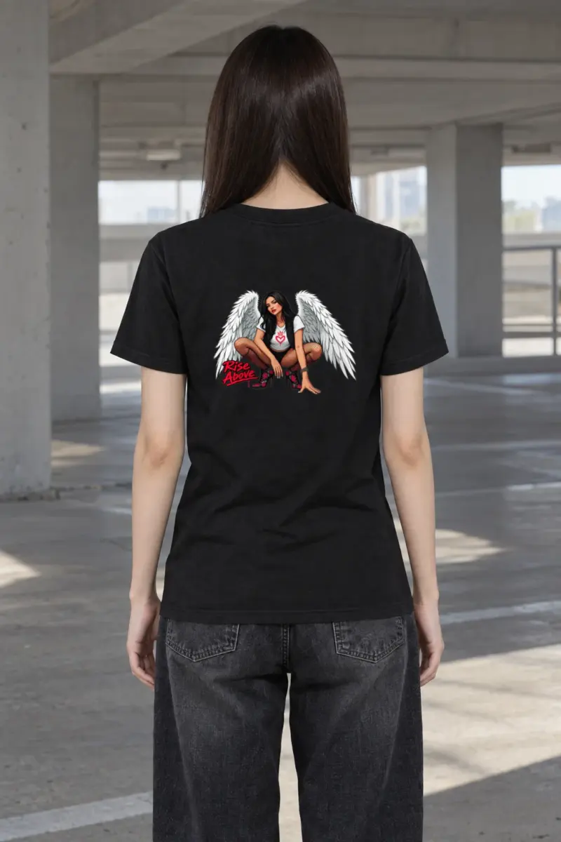 "Winged Woman Crouching" Heavyweight Unisex Crewneck T-shirt