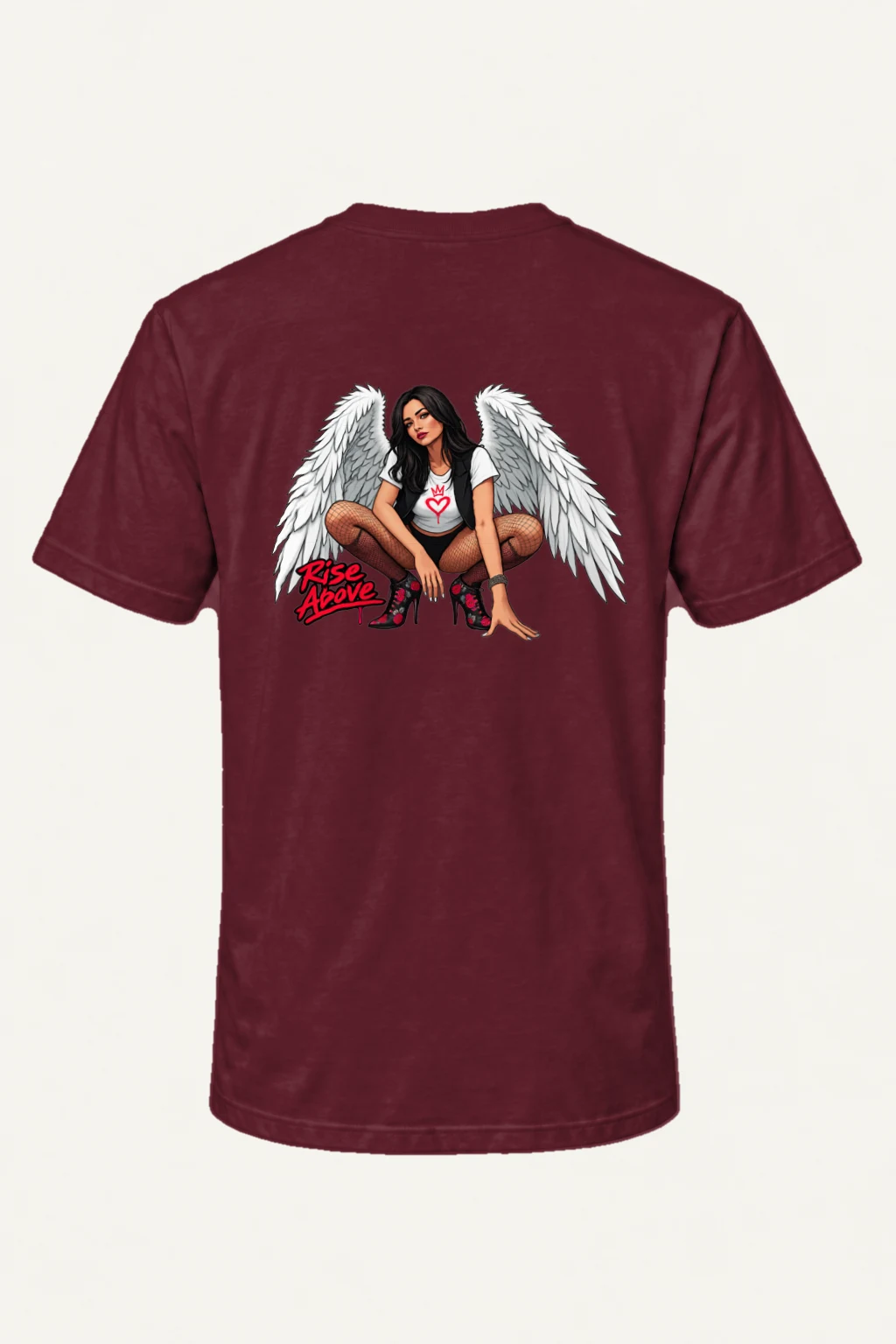 "Winged Woman Crouching" Heavyweight Unisex Crewneck T-shirt