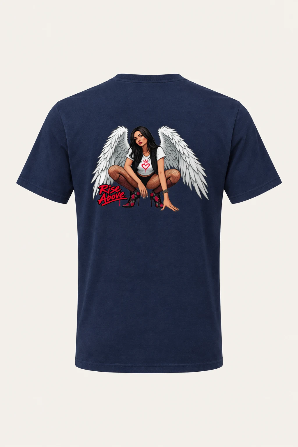 "Winged Woman Crouching" Heavyweight Unisex Crewneck T-shirt