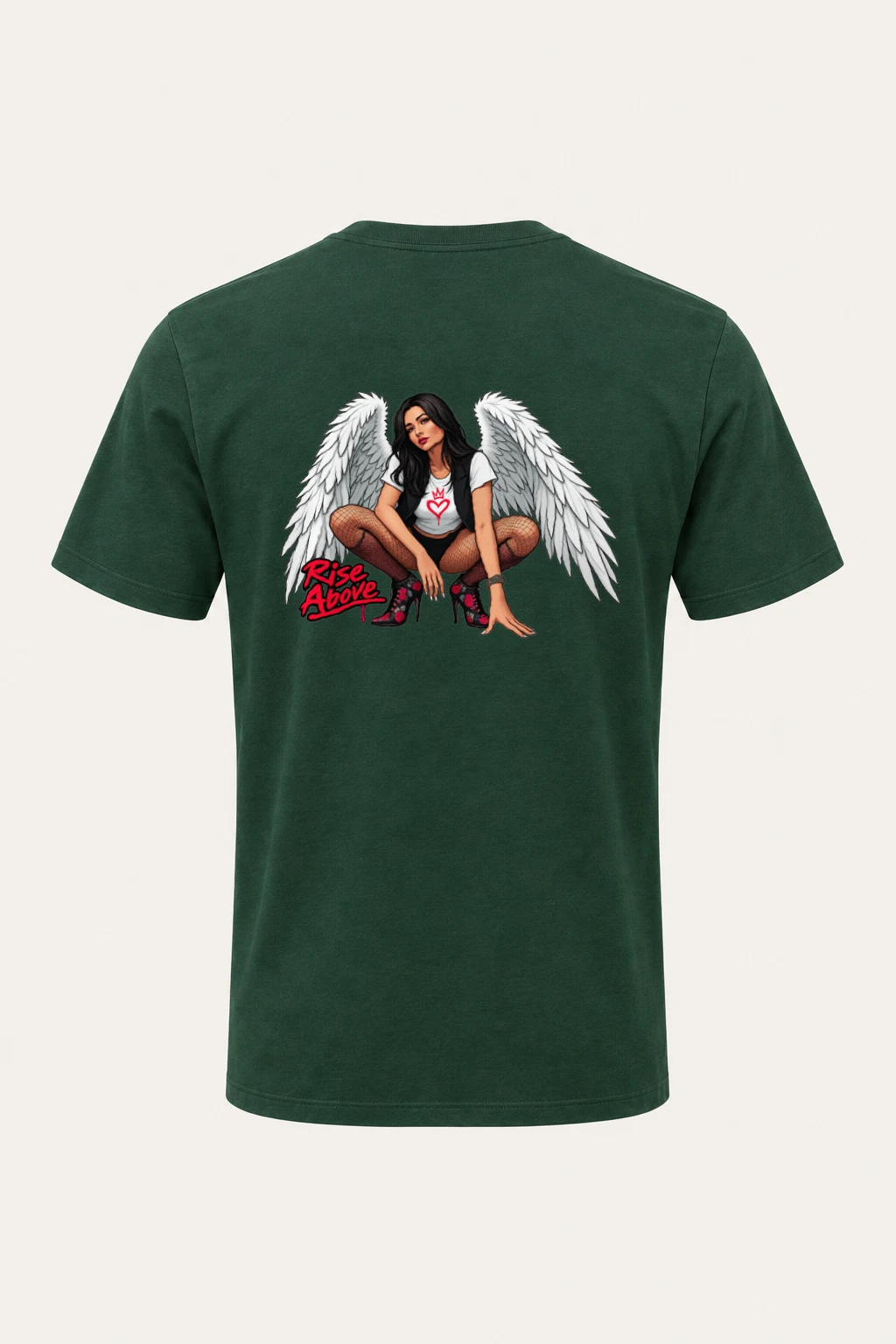 "Winged Woman Crouching" Heavyweight Unisex Crewneck T-shirt