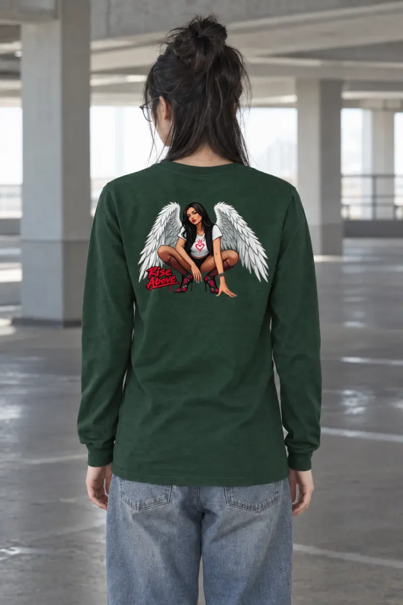 "Winged Woman Crouching" Unisex Longsleeve T-shirt