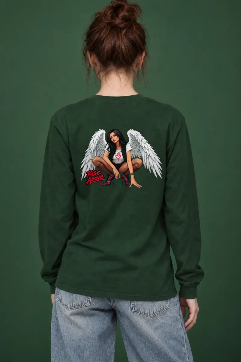 "Winged Woman Crouching" Unisex Longsleeve T-shirt