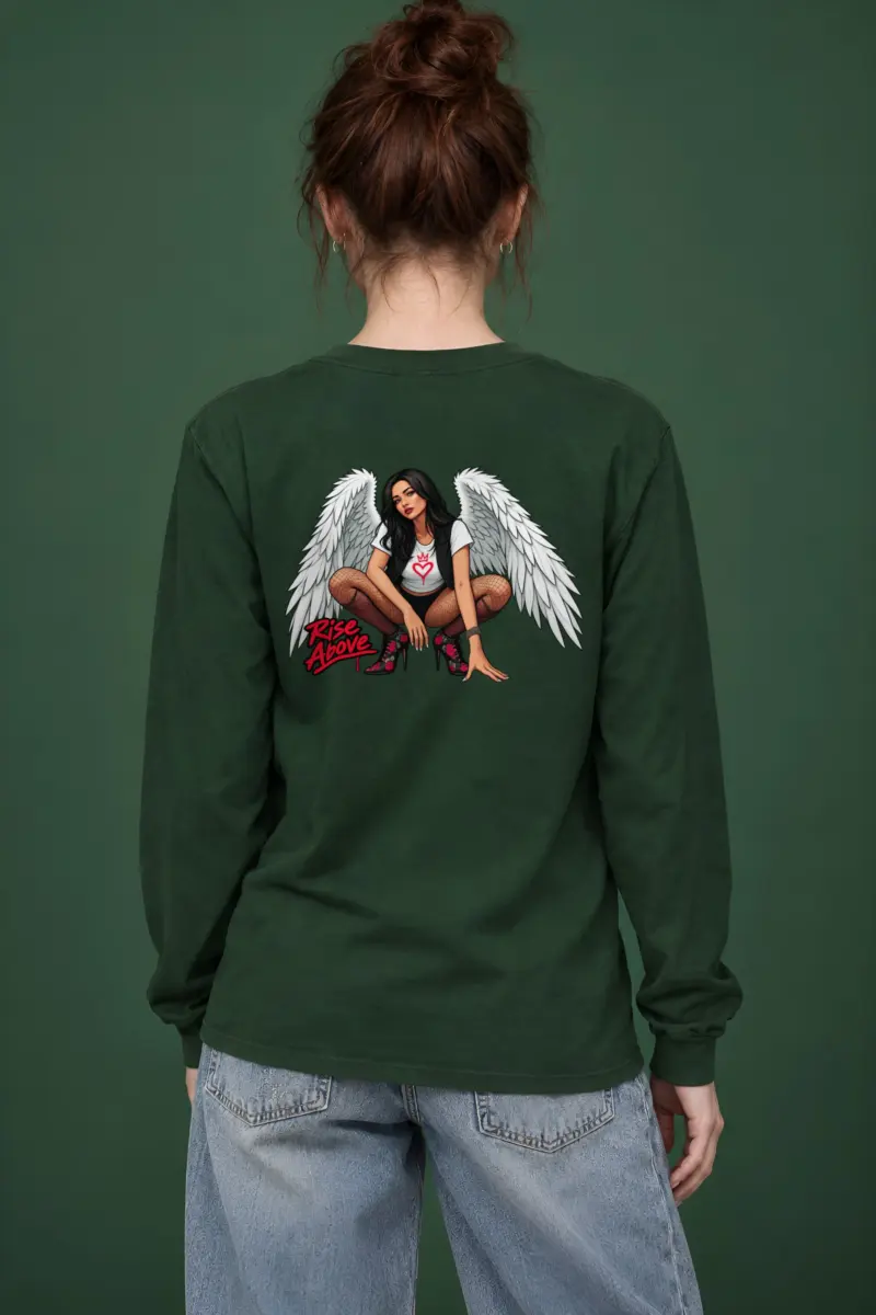 "Winged Woman Crouching" Unisex Longsleeve T-shirt