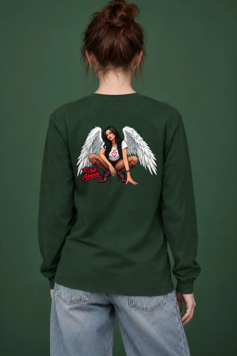"Winged Woman Crouching" Unisex Longsleeve T-shirt