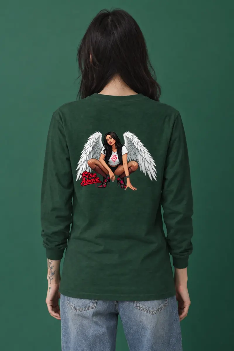 "Winged Woman Crouching" Unisex Longsleeve T-shirt