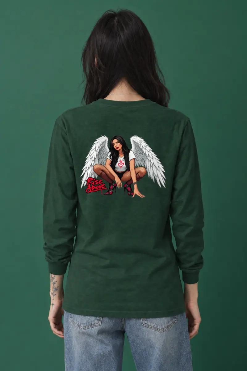 "Winged Woman Crouching" Unisex Longsleeve T-shirt