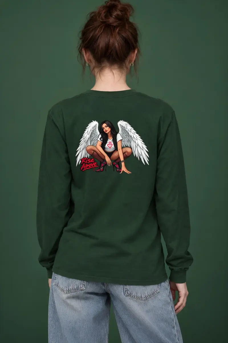 "Winged Woman Crouching" Unisex Longsleeve T-shirt