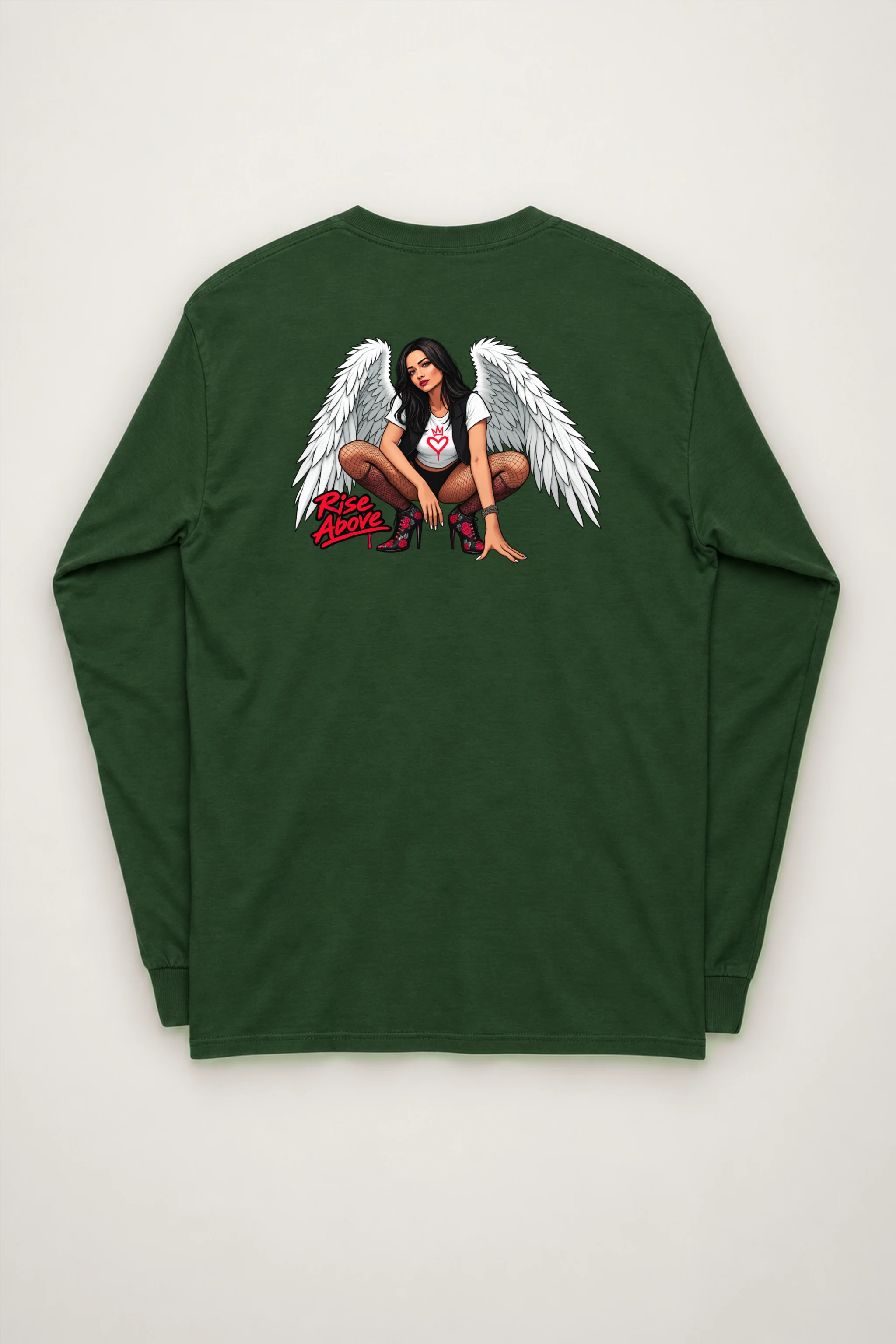 "Winged Woman Crouching" Unisex Longsleeve T-shirt