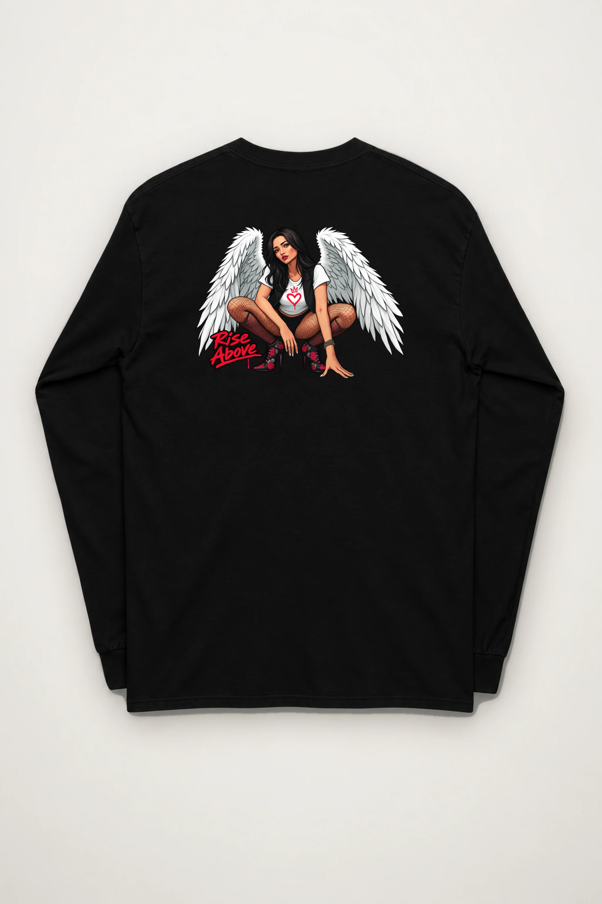 "Winged Woman Crouching" Unisex Longsleeve T-shirt