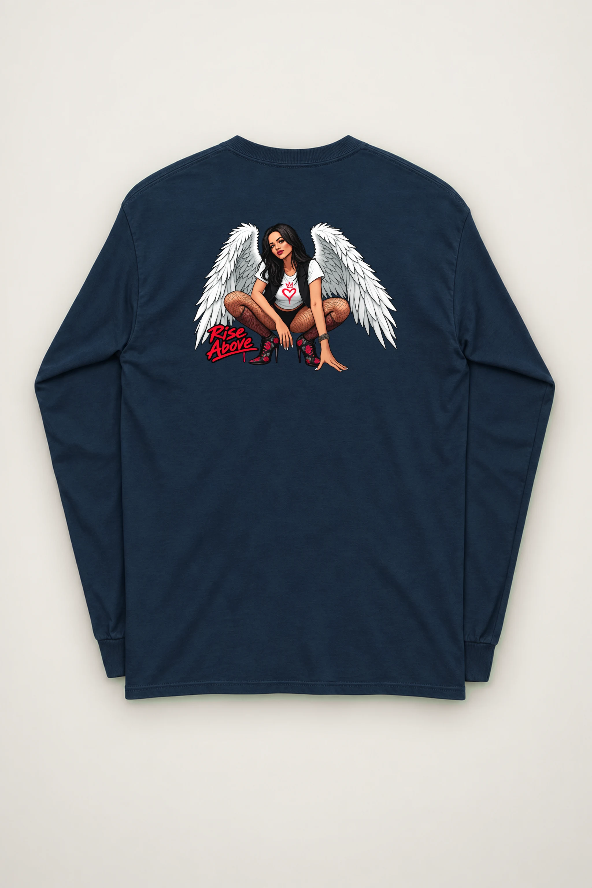 "Winged Woman Crouching" Unisex Longsleeve T-shirt