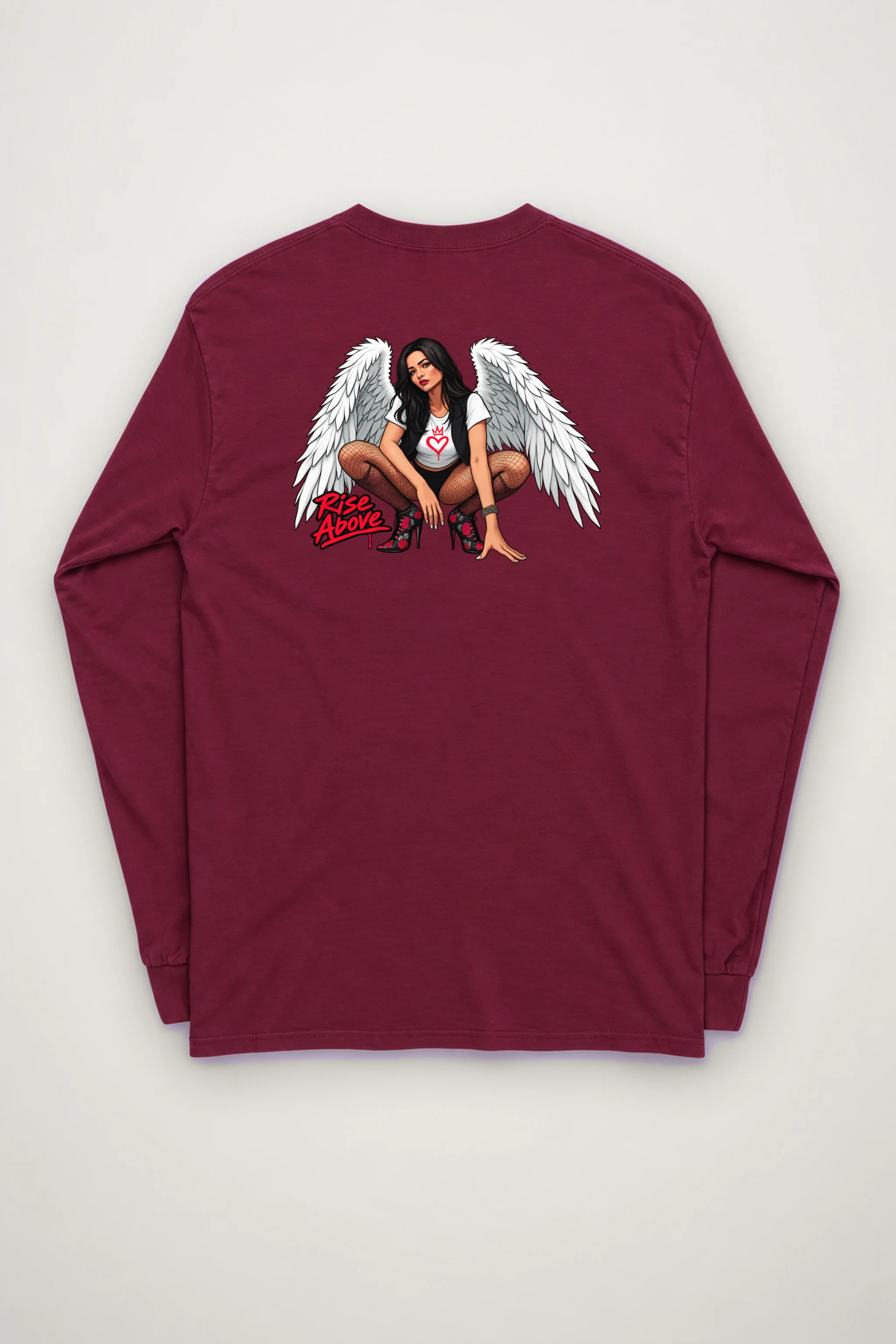 "Winged Woman Crouching" Unisex Longsleeve T-shirt