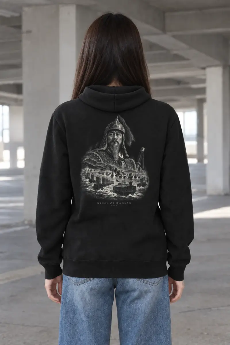 "Wings of Hansan 1592 · Admiral Yi Sun-sin 이순신" Heavy Blend Unisex Pullover Hoodie
