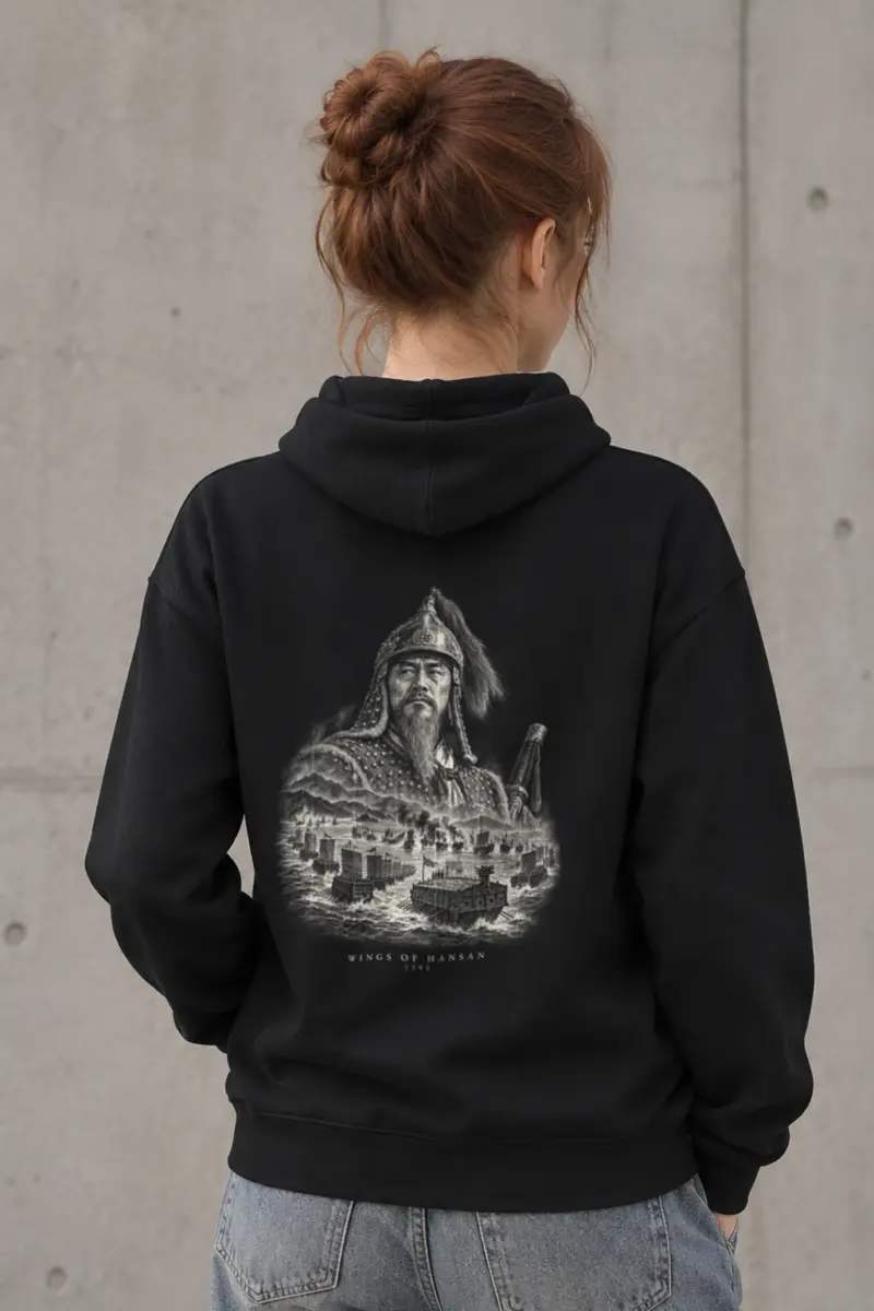 "Wings of Hansan 1592 · Admiral Yi Sun-sin 이순신" Heavy Blend Unisex Pullover Hoodie