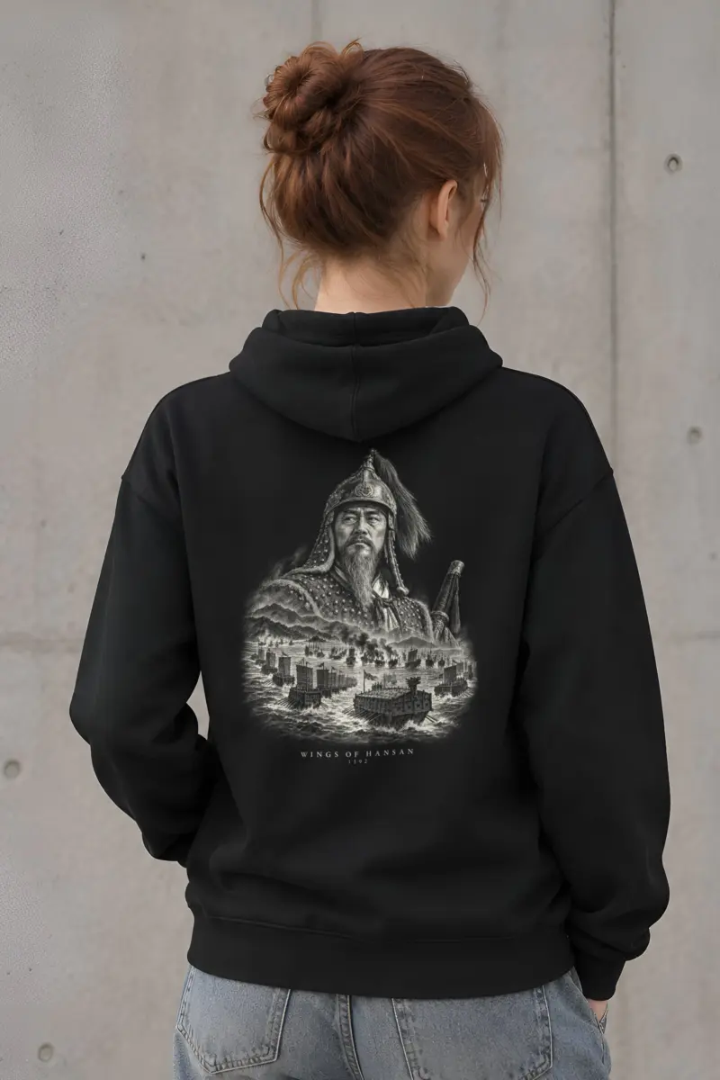 "Wings of Hansan 1592 · Admiral Yi Sun-sin 이순신" Heavy Blend Unisex Pullover Hoodie