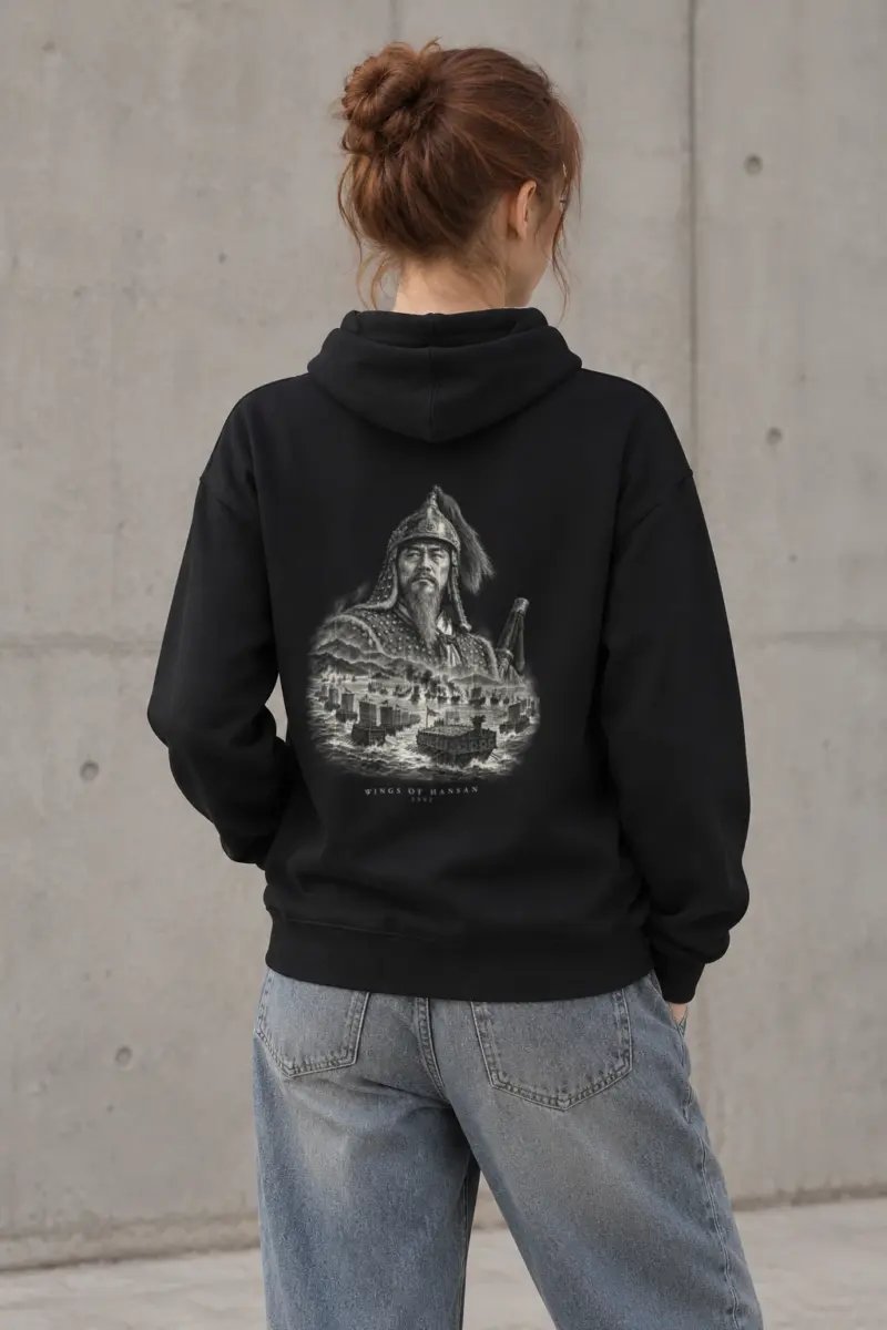 "Wings of Hansan 1592 · Admiral Yi Sun-sin 이순신" Heavy Blend Unisex Pullover Hoodie