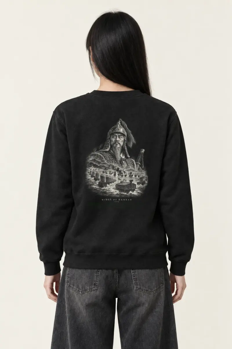 "Wings of Hansan · Admiral Yi Sun-sin 이순신" Heavy Blend Unisex Crewneck Sweatshirt