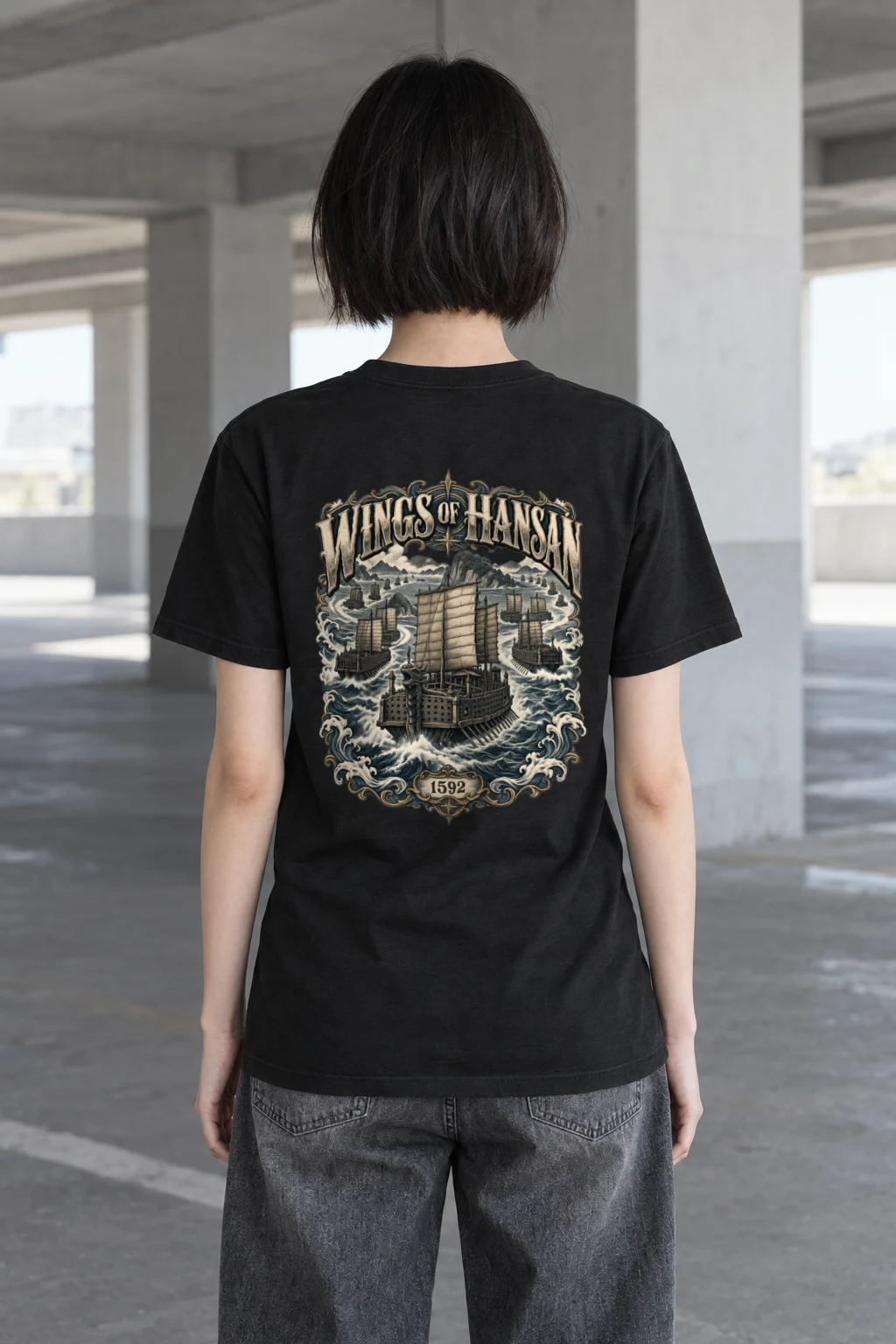 "Wings of Hansan" Heavyweight Unisex Crewneck T-shirt