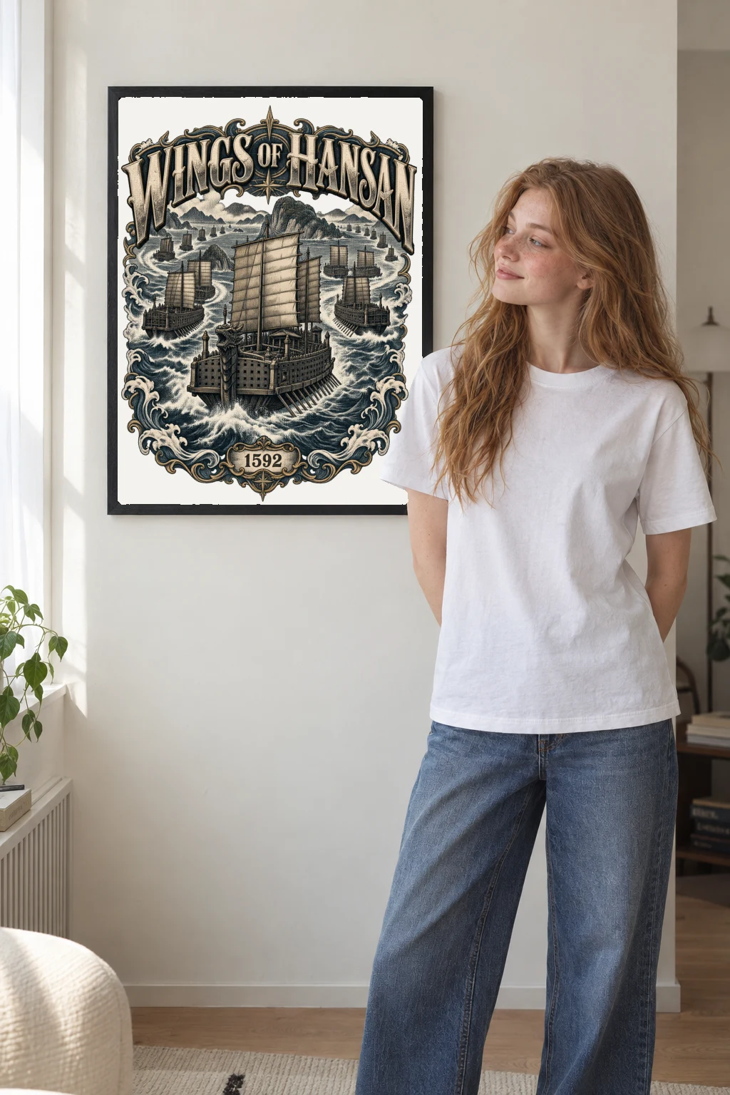 "Wings of Hansan" Premium Wooden Framed Poster