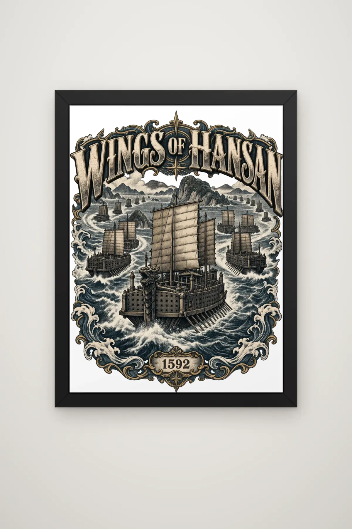 "Wings of Hansan" Premium Wooden Framed Poster