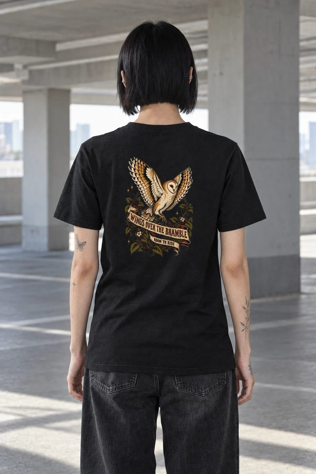 "Wings Over the Bramble" Heavyweight Unisex Crewneck T-shirt