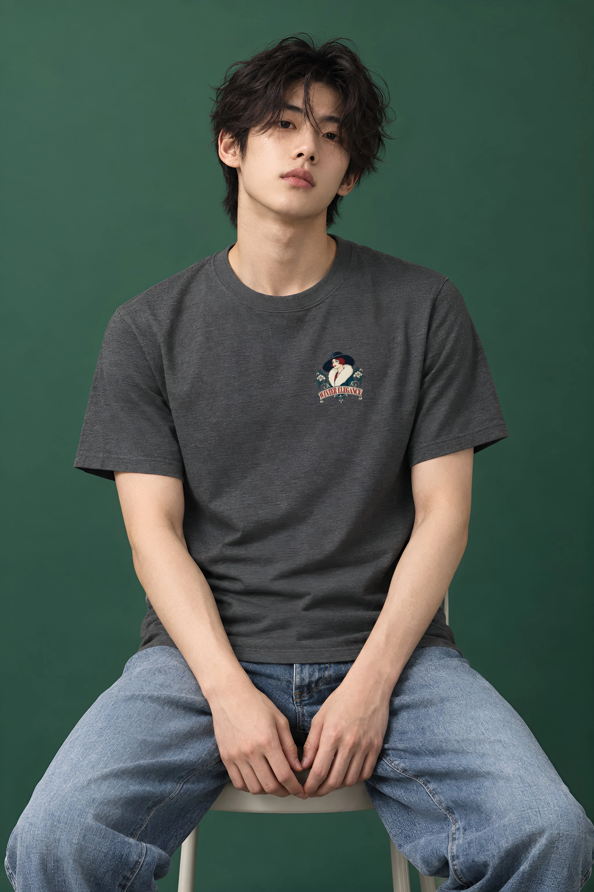 "Winter Elegance" Heavyweight Unisex Crewneck T-shirt