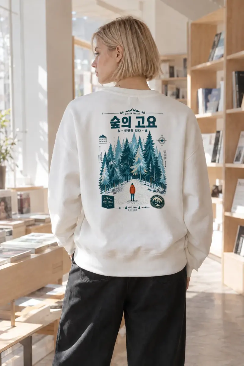 "Winter Forest Trail" Heavy Blend Unisex Crewneck Sweatshirt | Gildan 18000