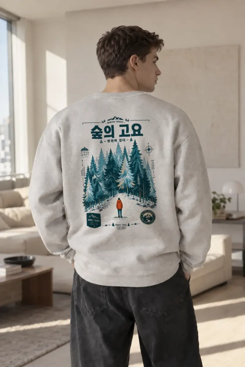 "Winter Forest Trail" Heavy Blend Unisex Crewneck Sweatshirt | Gildan 18000