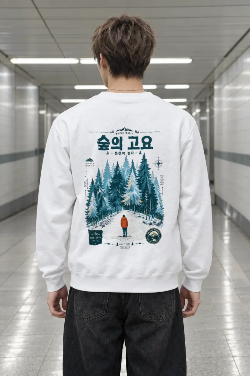 "Winter Forest Trail" Heavy Blend Unisex Crewneck Sweatshirt