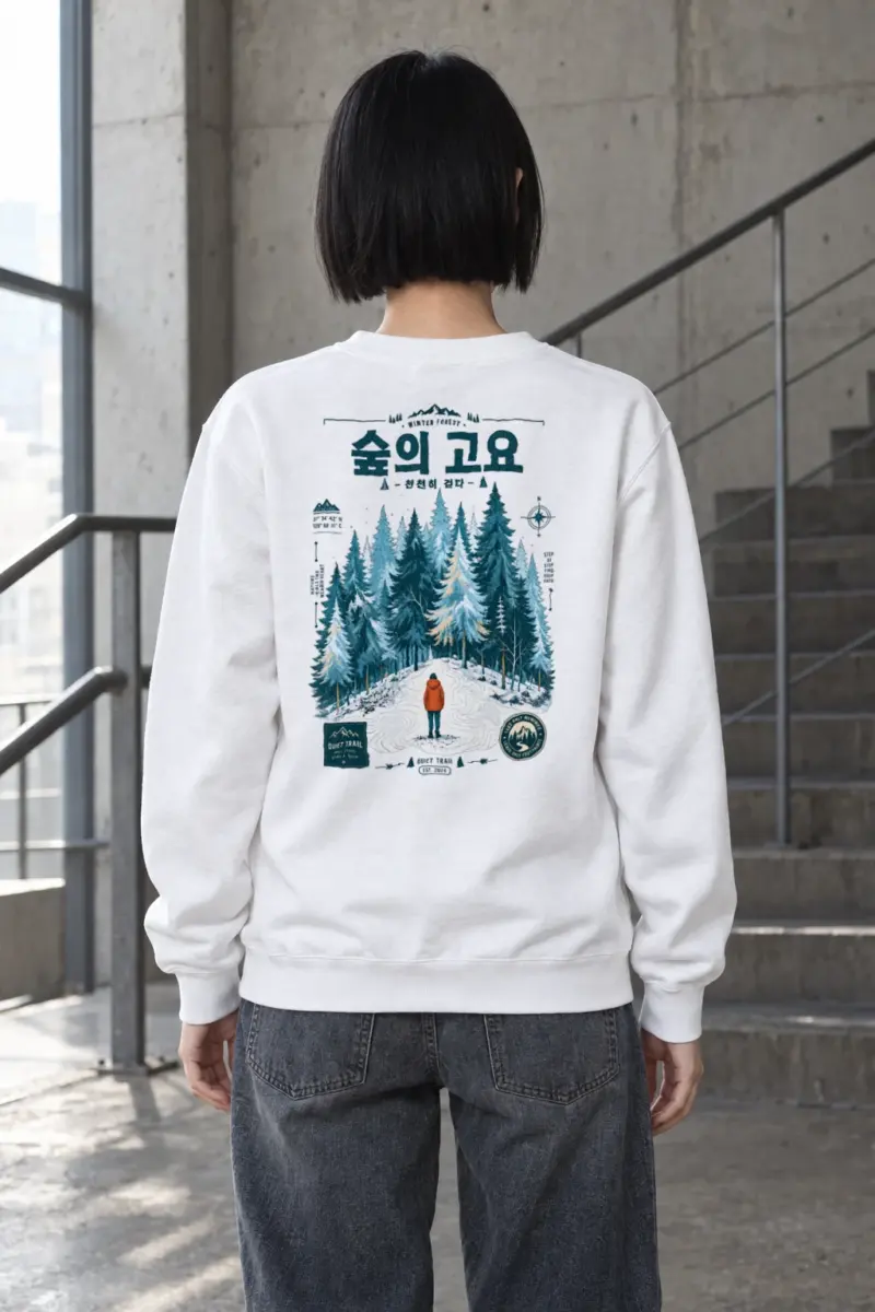"Winter Forest Trail" Heavy Blend Unisex Crewneck Sweatshirt | Gildan 18000