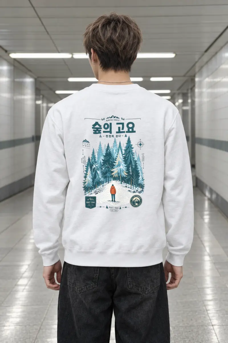 "Winter Forest Trail" Heavy Blend Unisex Crewneck Sweatshirt