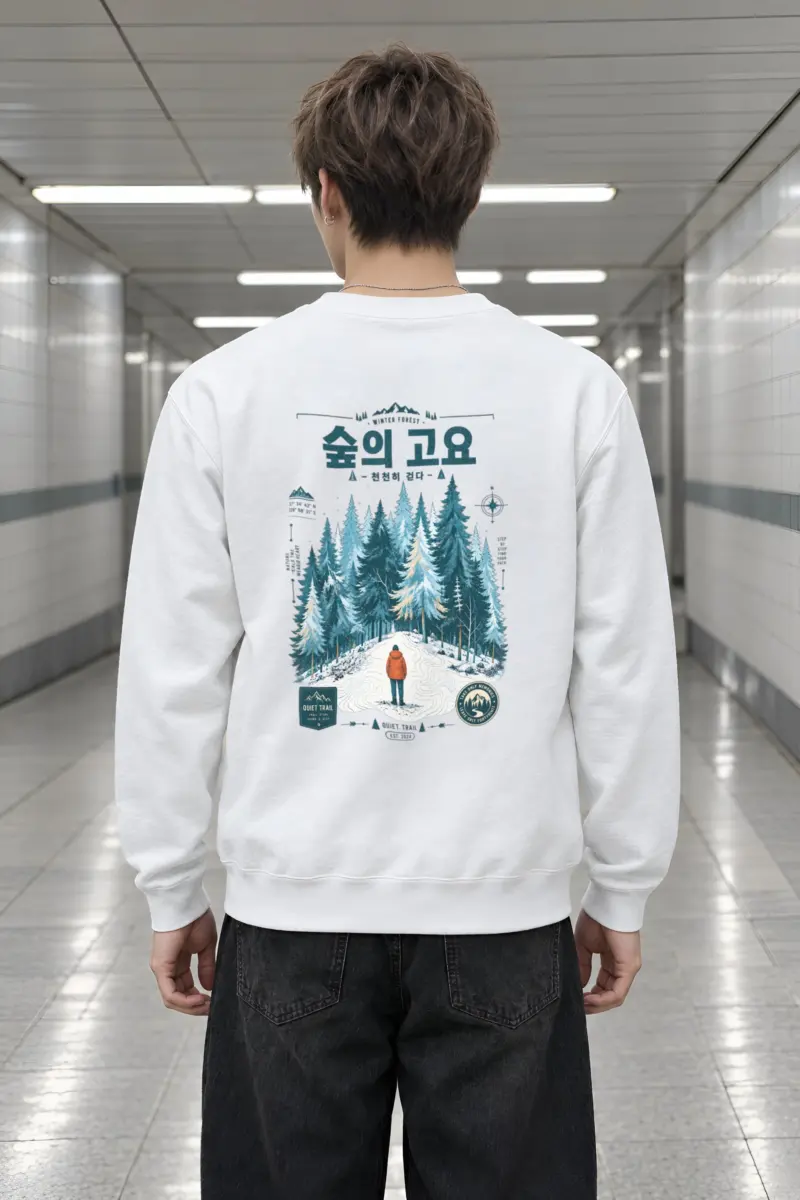 "Winter Forest Trail" Heavy Blend Unisex Crewneck Sweatshirt