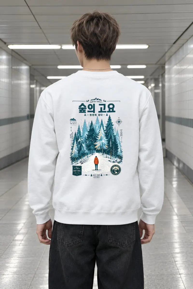 "Winter Forest Trail" Heavy Blend Unisex Crewneck Sweatshirt