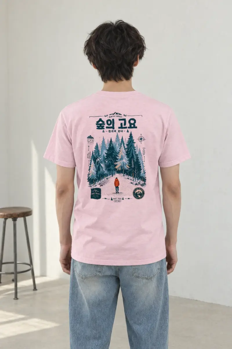 "Winter Forest Trail" Heavyweight Unisex Crewneck T-shirt