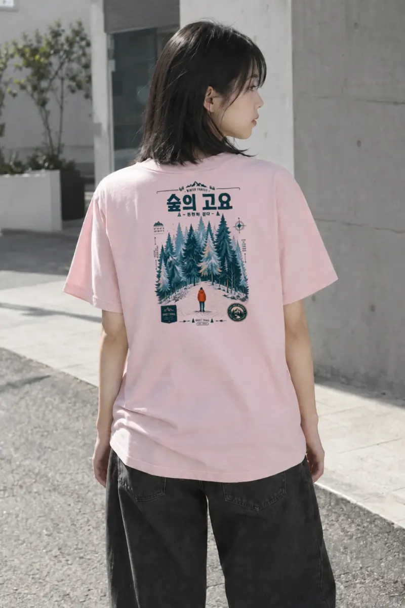 "Winter Forest Trail" Heavyweight Unisex Crewneck T-shirt | Gildan 5000