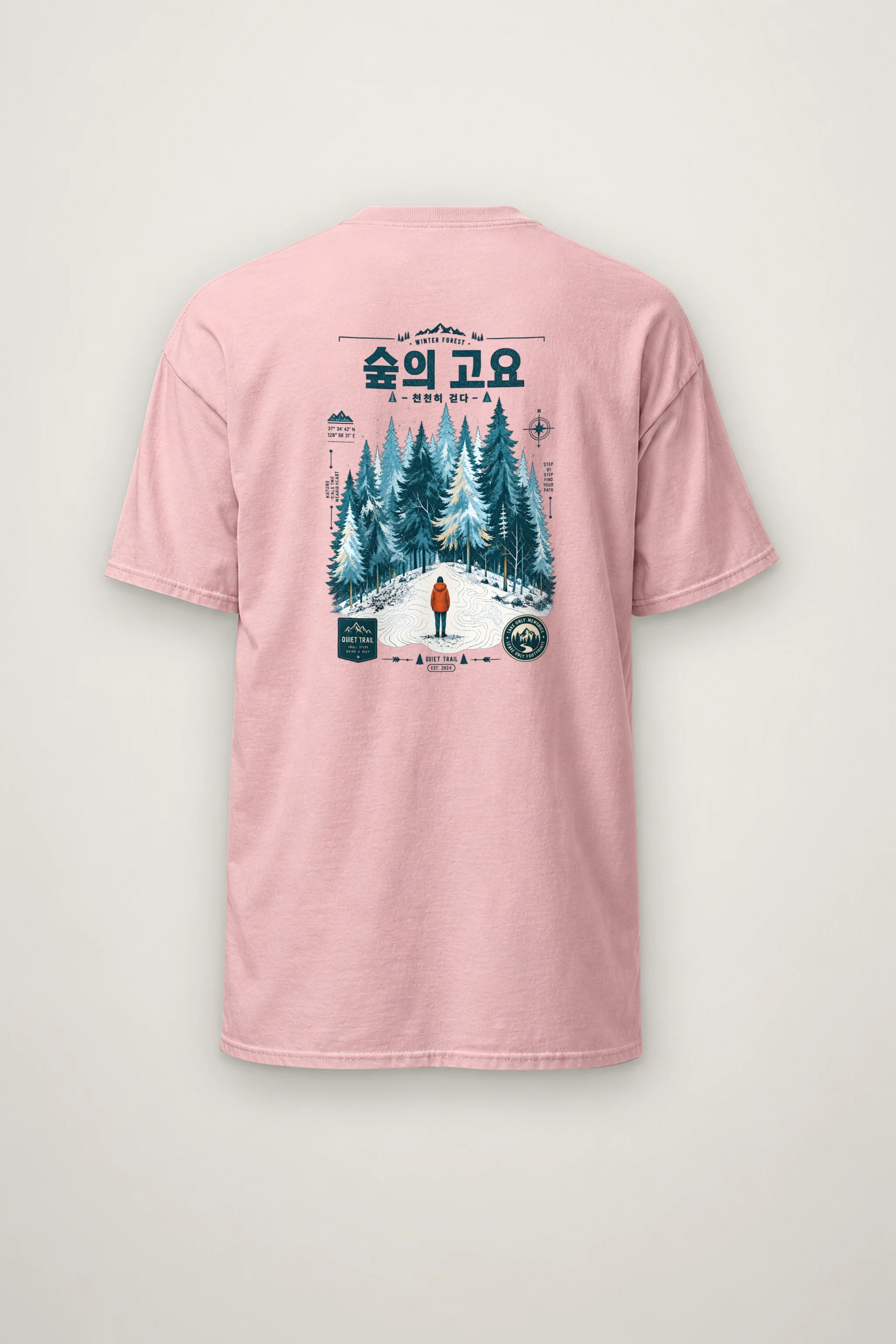 "Winter Forest Trail" Heavyweight Unisex Crewneck T-shirt