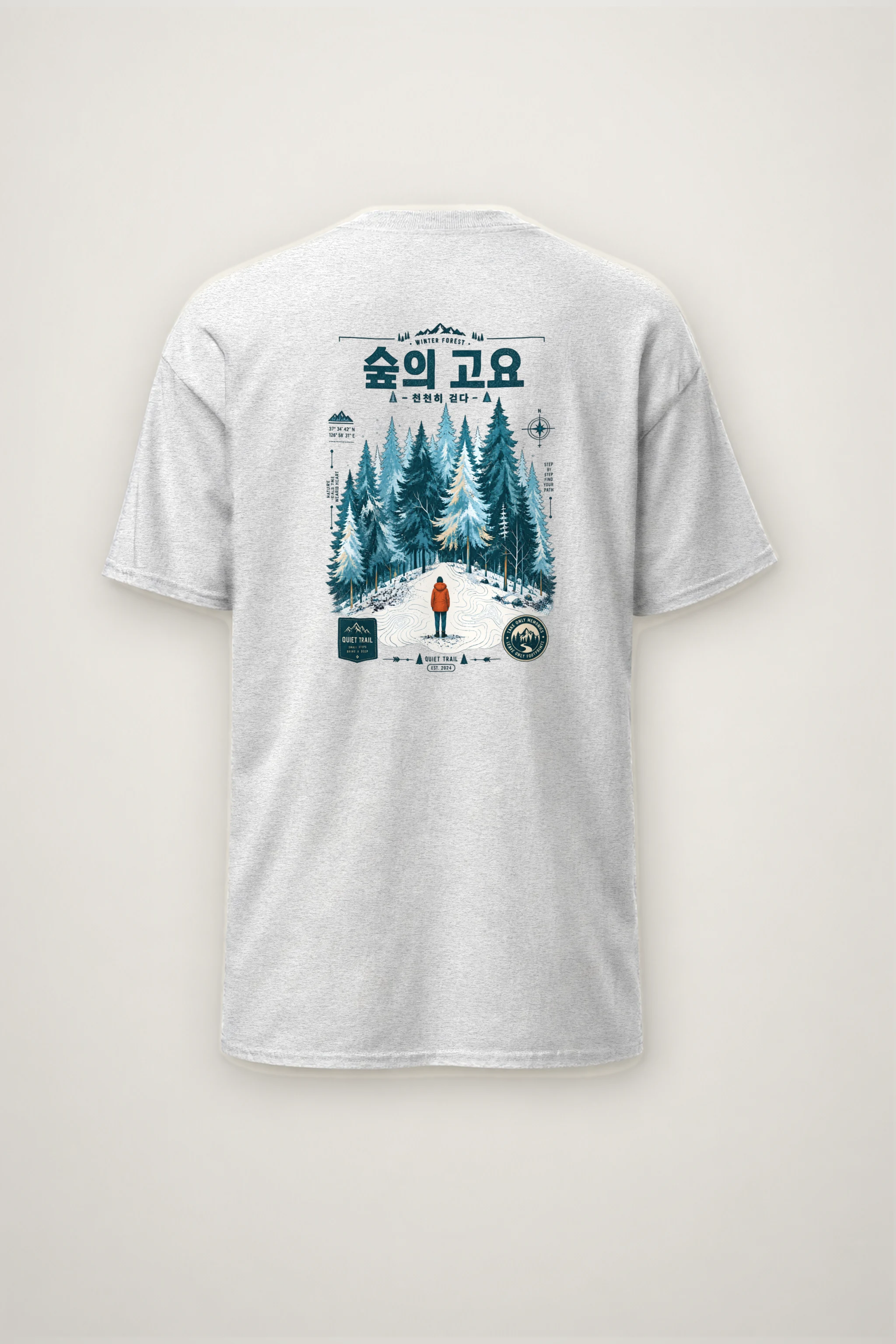 "Winter Forest Trail" Heavyweight Unisex Crewneck T-shirt