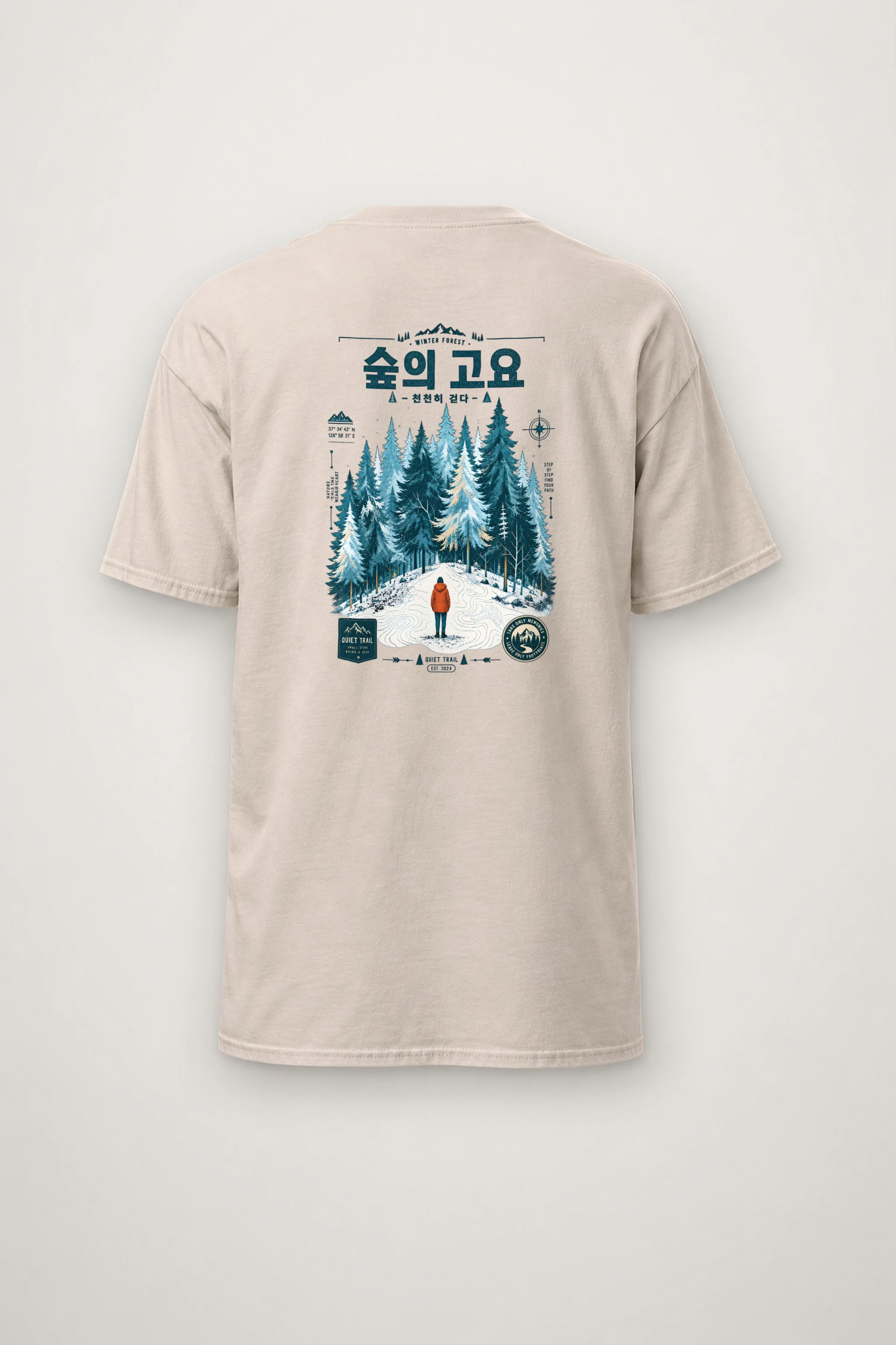 "Winter Forest Trail" Heavyweight Unisex Crewneck T-shirt