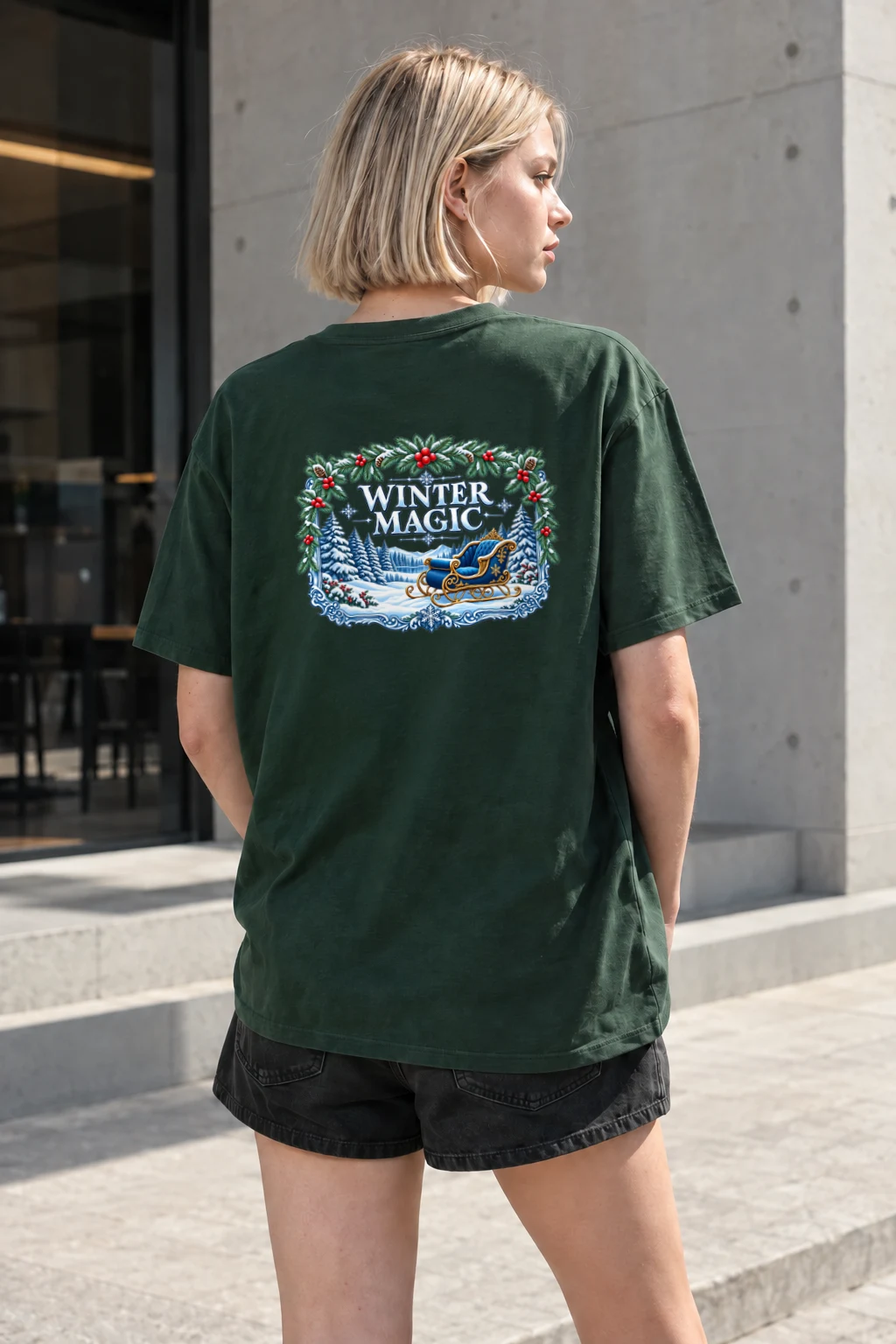 "Winter Magic" Heavyweight Unisex Crewneck T-shirt | Gildan 5000