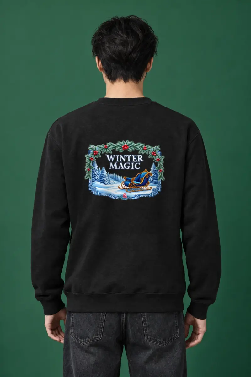 "Winter Magic Sleigh" Heavy Blend Unisex Crewneck Sweatshirt