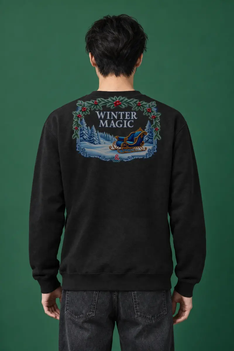 "Winter Magic Sleigh" Heavy Blend Unisex Crewneck Sweatshirt
