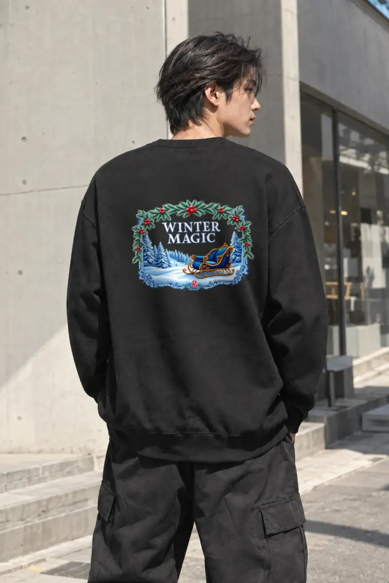 "Winter Magic Sleigh" Heavy Blend Unisex Crewneck Sweatshirt | Gildan 18000